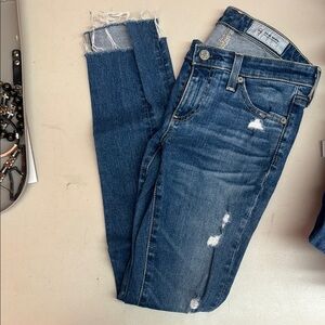 Women's Distressed Blue Jeans